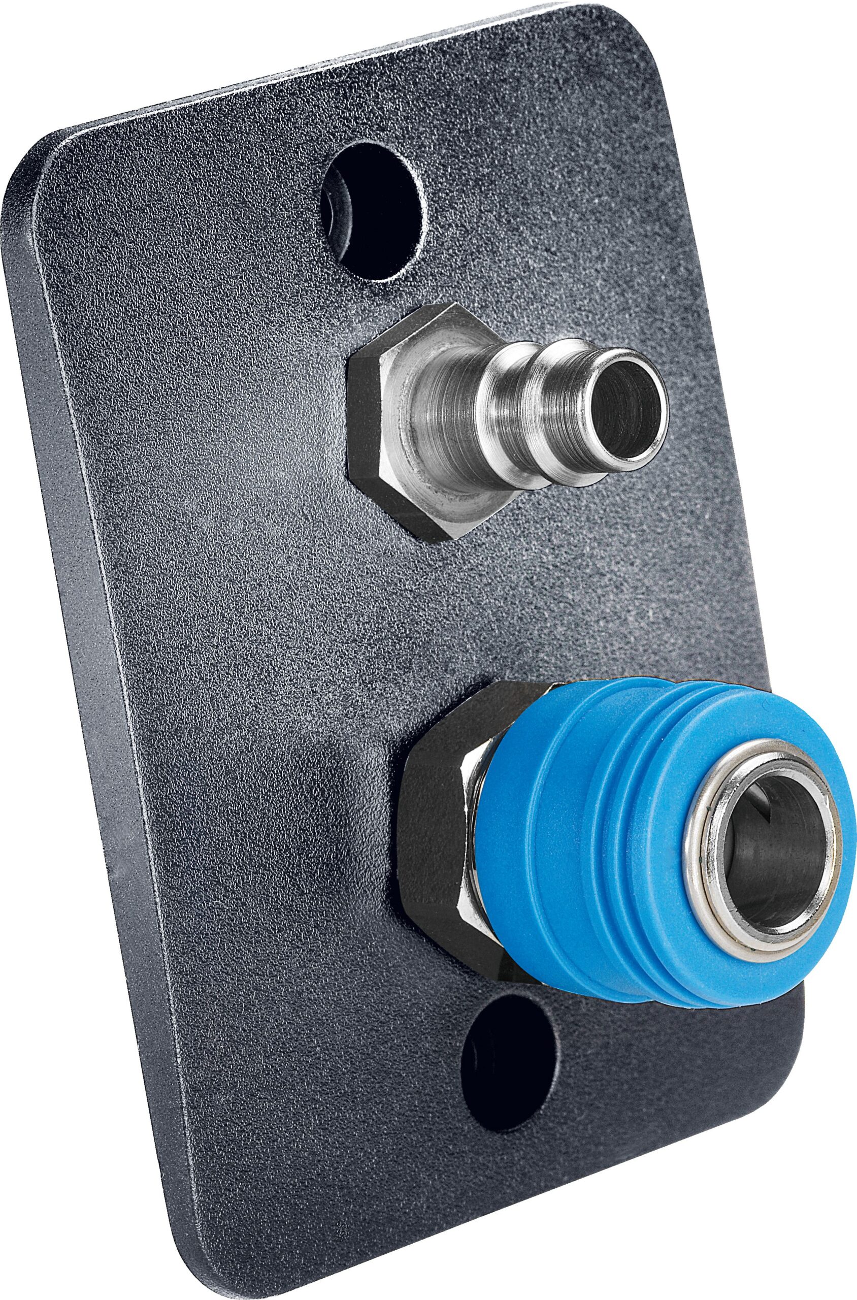 The Festool 496141 Module DL-CT26/36 is a metal plate with two connectors, mounting holes, and fits Festool systems.