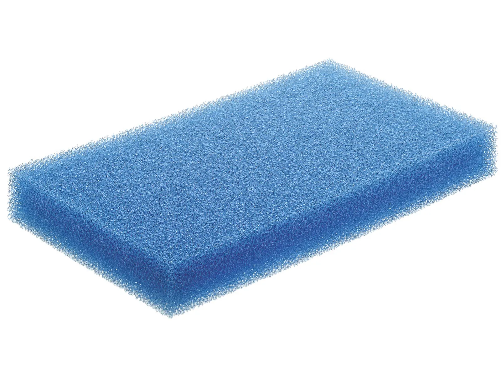 A rectangular blue sponge with a porous texture, ideal for cleaning Festool 452973 FILTER BAGS FIS-CT 55 5X, on a white background.