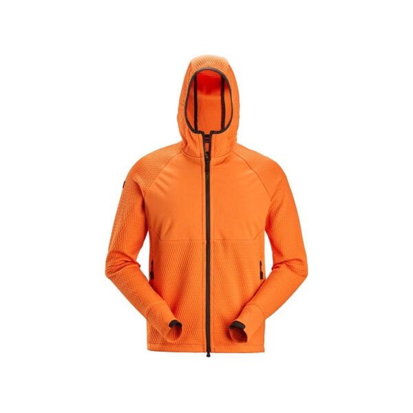 Snickers Workwear 8405 Warm Orange FlexiWork, FullZip Midlayer Hoodie